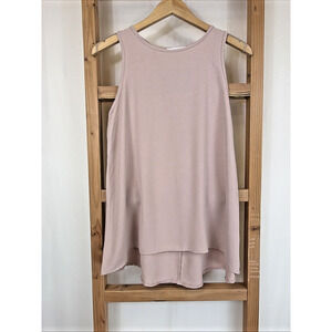 NWT Tres Bien Pink High Low Hem Round Neck Tank Top #1181 Size SM